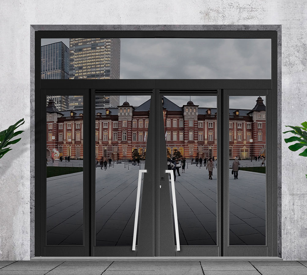 Puertas automáticas de cristal en Madrid 2 Puerta automática apertura central